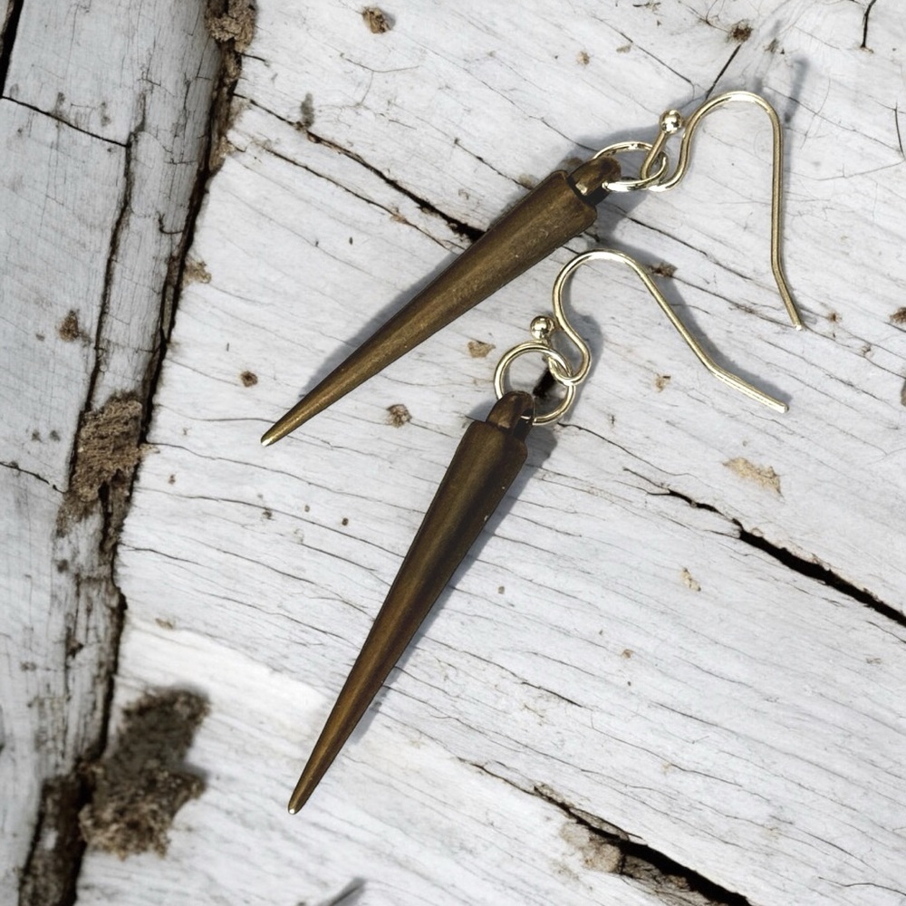 5 For $25💫Alternative Antique Gold Spike Dangles Earrings - Picture 4 of 4